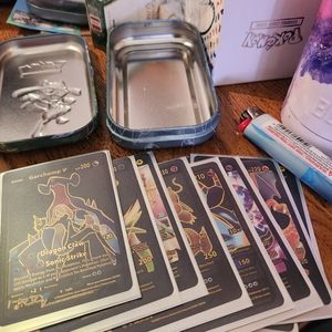 COPY - 10 black pokemon  cards in a tin